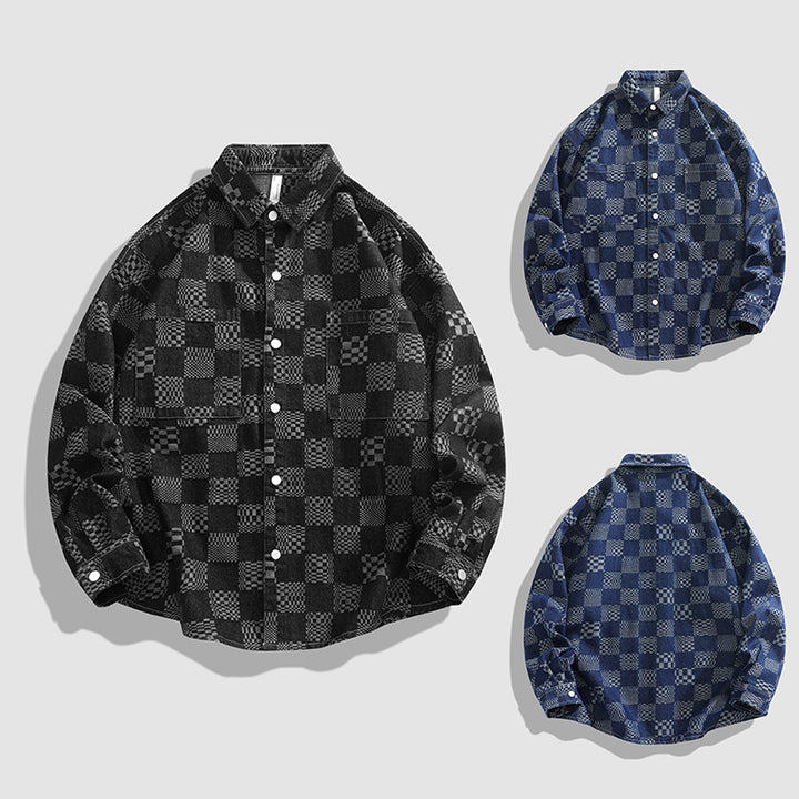 Herren Karo-Hemdjacke mit praktischen Brusttaschen Aliams