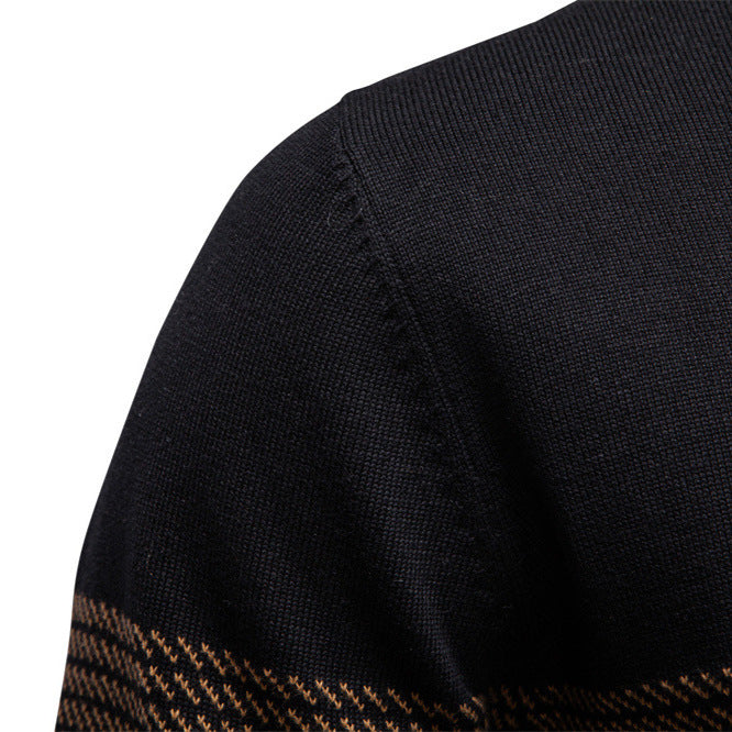 Herren Pullover mit Stehkragen und Reißverschluss Aliams