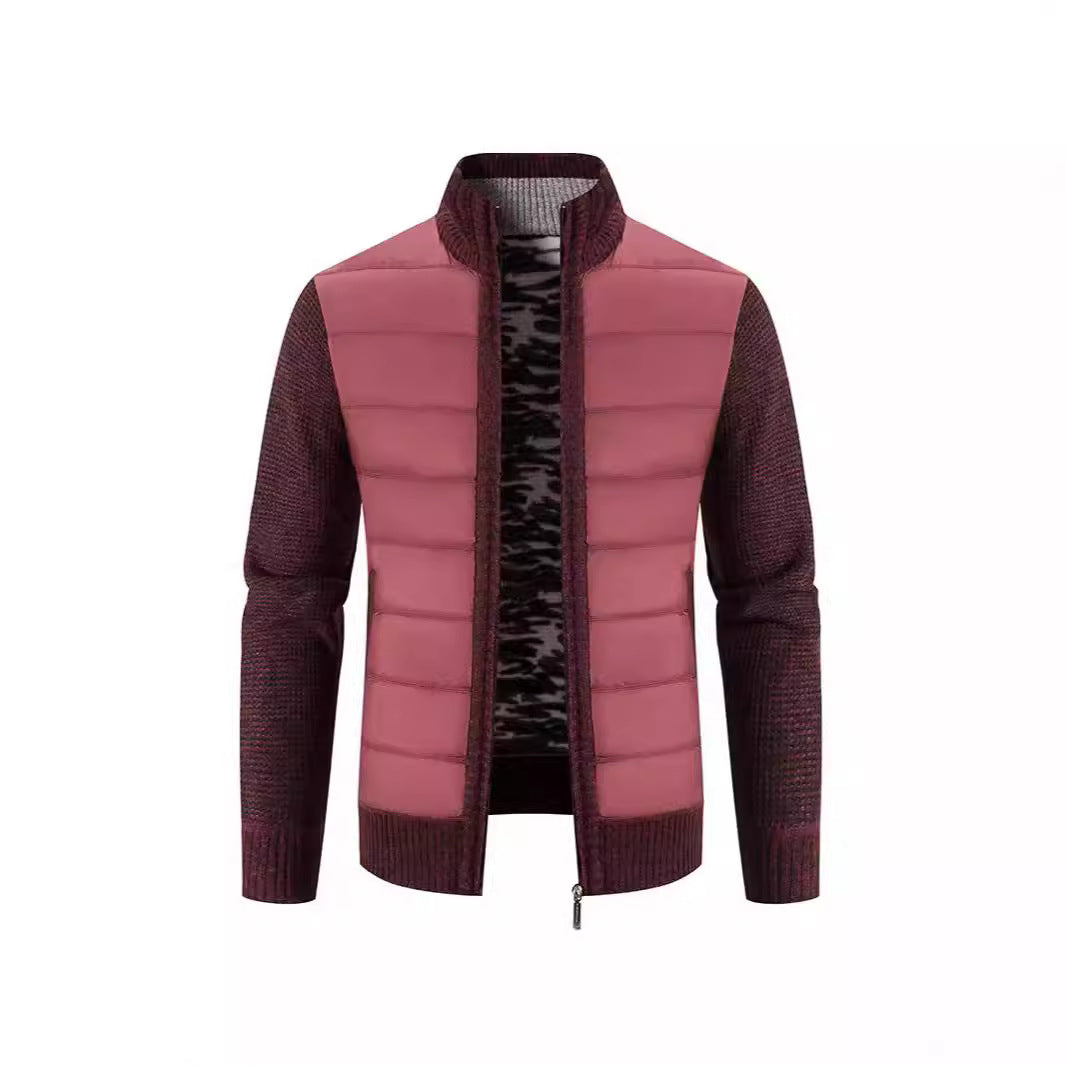 Herren Hybridjacke mit hochabschließendem Kragen und modischen Strickdetails Aliams