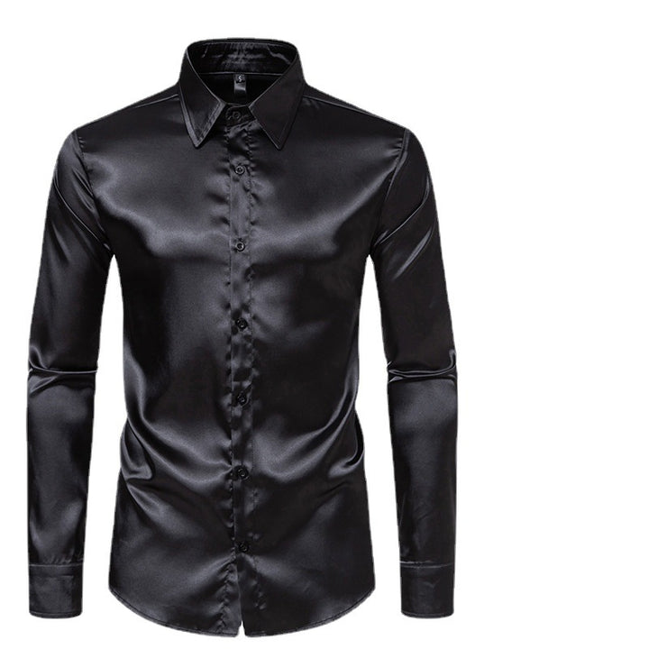 Herren Elegantes und glänzendes Langarmhemd mit innovativer Textur Aliams