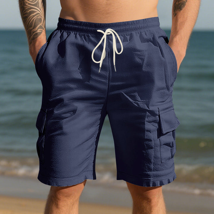 Herren Cargo-Shorts mit mehreren praktischen Taschen und elastischem Bund Aliams