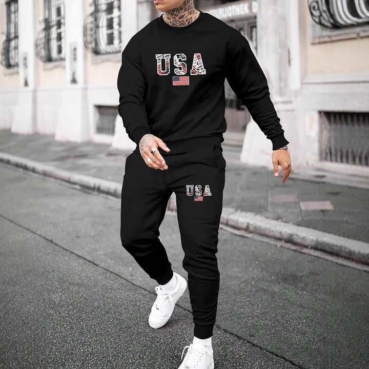 Herren Sportliches Freizeitset mit markantem Schriftzug Aliams