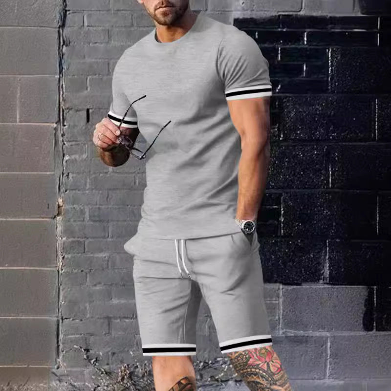 Herren Sportliches Freizeitset mit Kurzarmshirt und Short Aliams