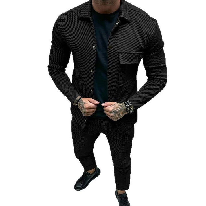 Herren elegantes Freizeitanzug mit modischem Streifenmuster Aliams