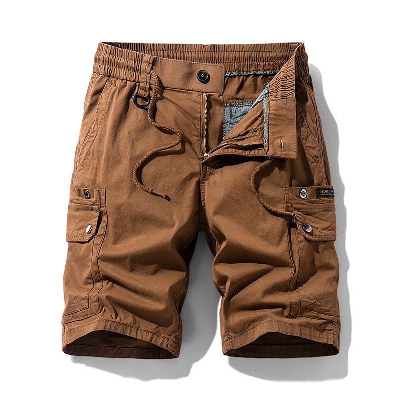 Herren Cargo-Shorts mit elastischem Bund und multifunktionalen Taschen Aliams