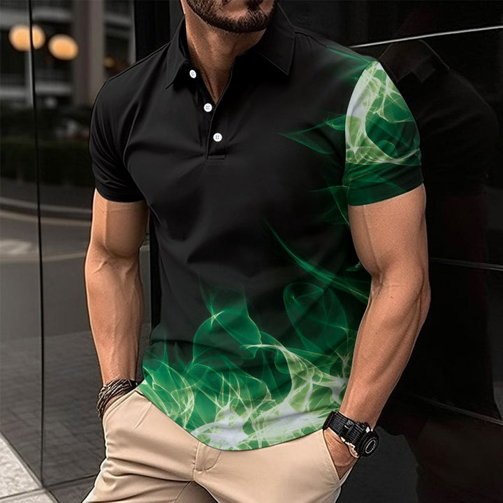 Herren sportliches Poloshirt mit dynamischem Farbverlauf und funktionalem Material Aliams