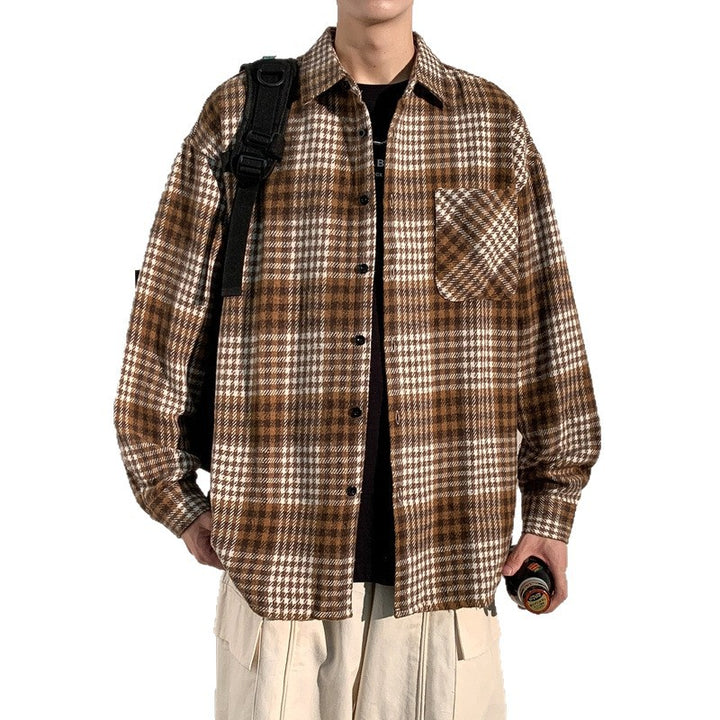 Herren Karierte Überhemd Jacke Aliams