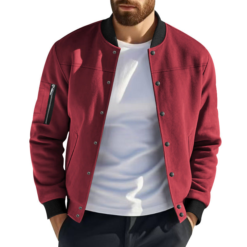 Herren stylische Collegejacke mit praktischen Taschen Aliams