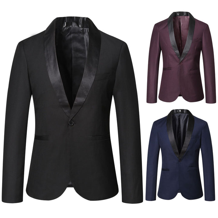 Herren eleganter Smoking-Blazer mit schickem Satinrevers Aliams
