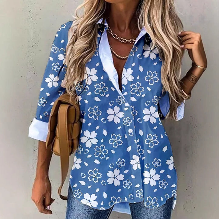 Damen Bluse mit floralem Design und Farbverlauf Aliams