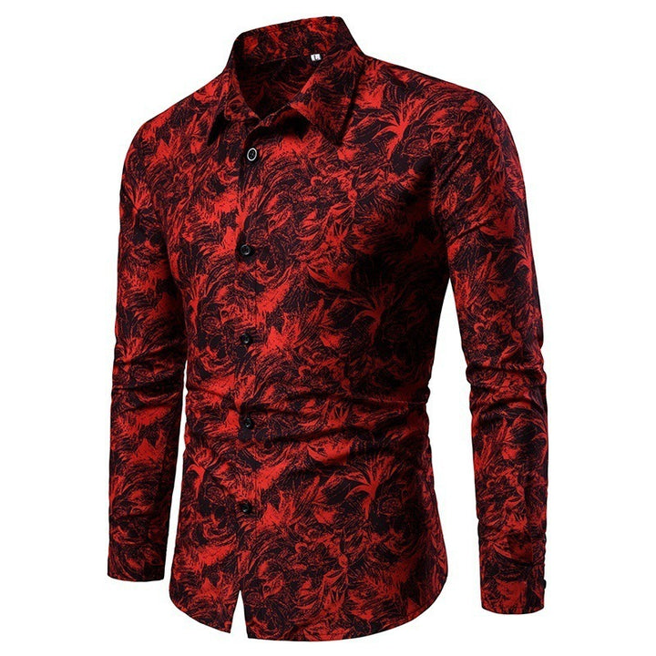 Herren Bluse mit kreativem floralem Muster Aliams