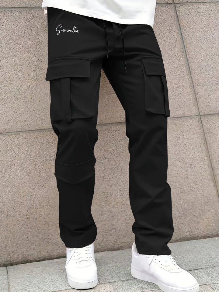 Herren Cargo-Hose mit vielseitigen funktionalen Taschen und elastischem Bund Hedi-Mode