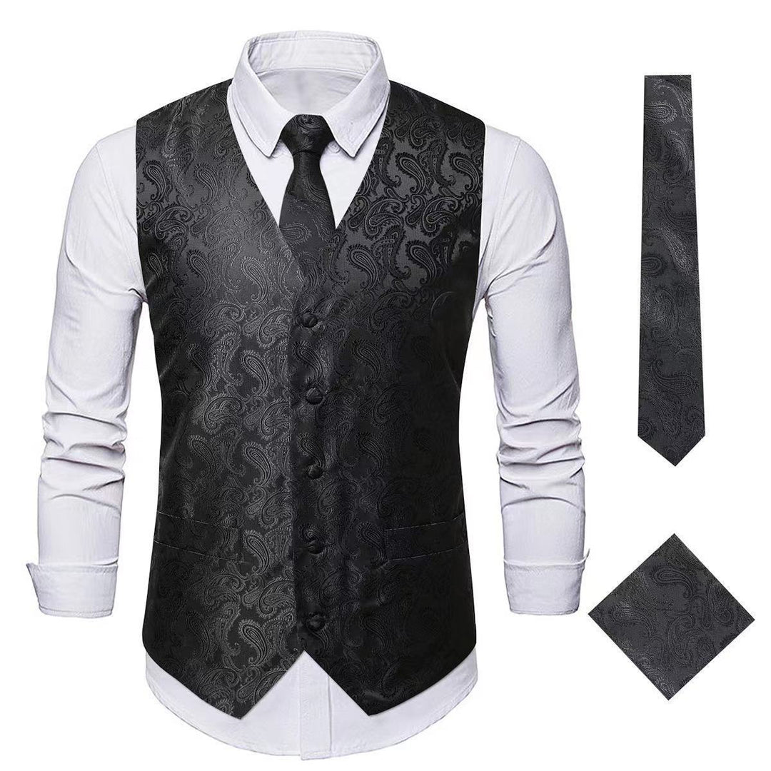 Herren elegante Weste mit Paisley-Muster Aliams