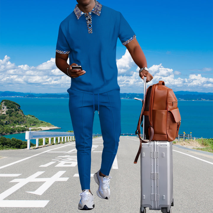 Herren Sportliches Kurzarmhemd mit modischem Kragendesign Aliams