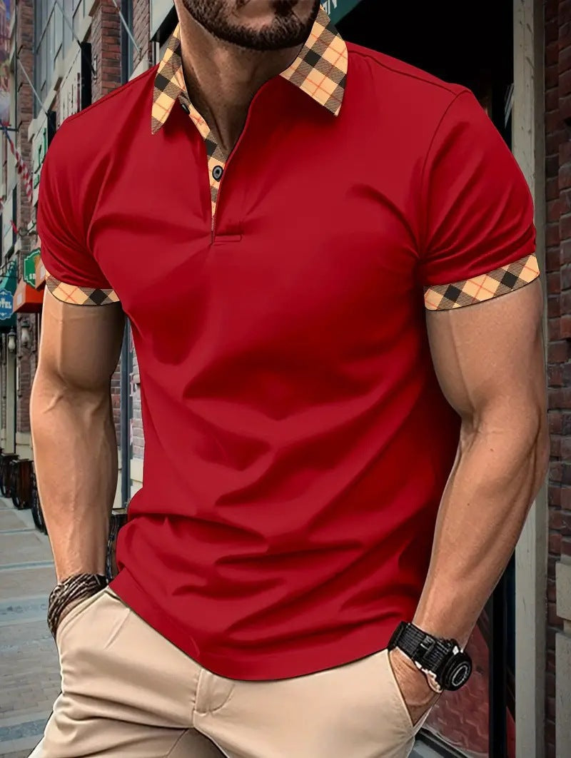 Herren Polo-Shirt mit elegantem Karomuster Aliams