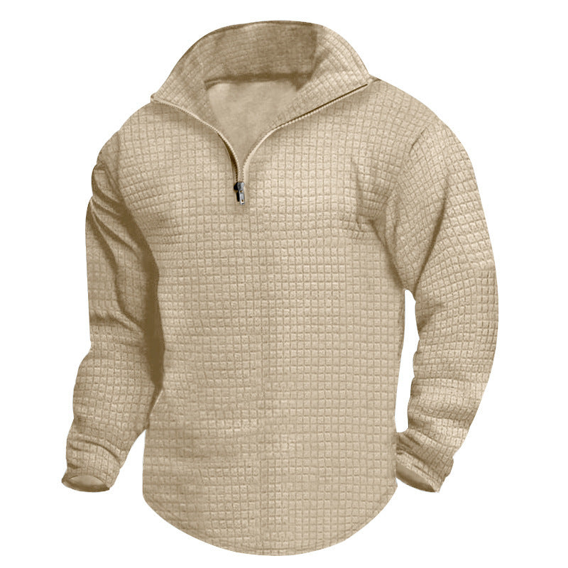 Herren Wärmeisolierter Pullover mit halbhohem Kragen und strukturierter Oberfläche Aliams