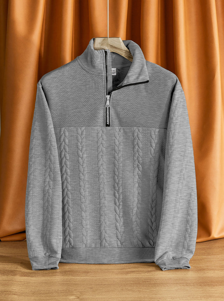 Herren Strickpullover mit hohem Kragen und strukturiertem Design Aliams