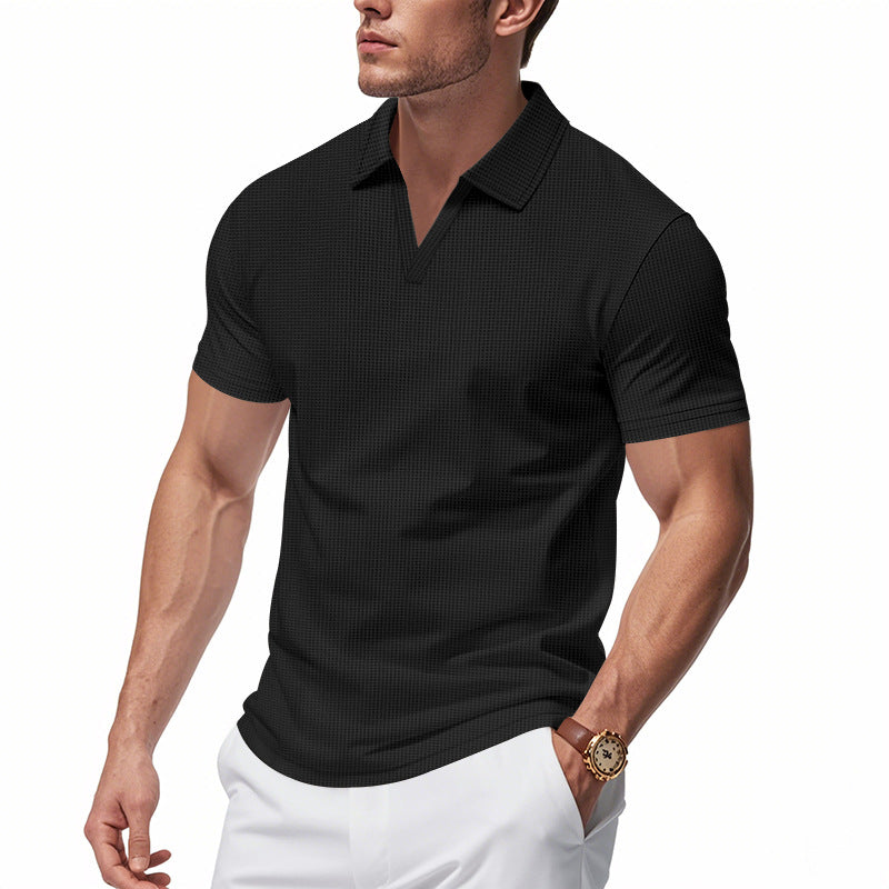 Herren Poloshirt mit strukturiertem Design und modernem V-Ausschnitt Aliams
