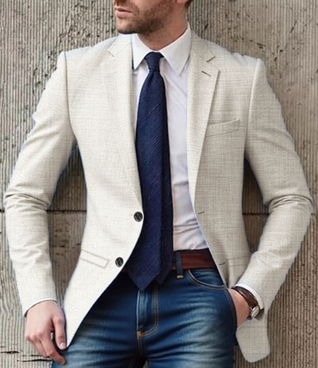 Herren eleganter und strukturierter Blazer mit modischen Details Aliams