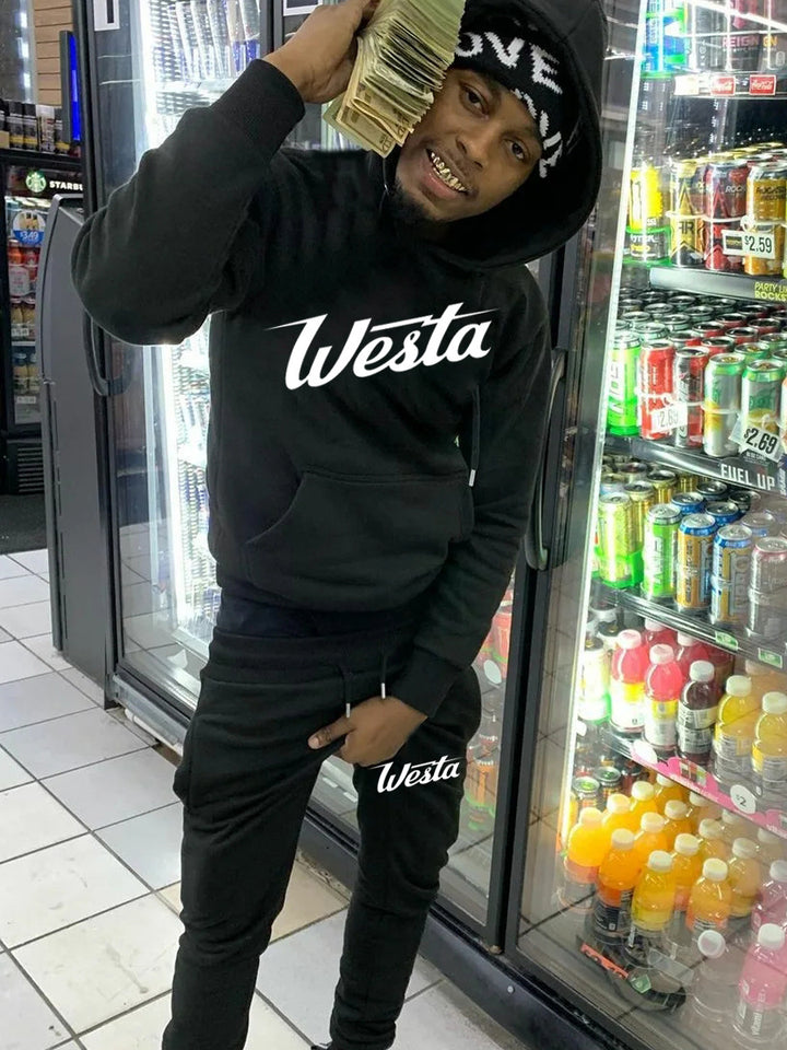 Herren Freizeit Hoodie und Jogginghose Set mit stilvollem Logo Aliams