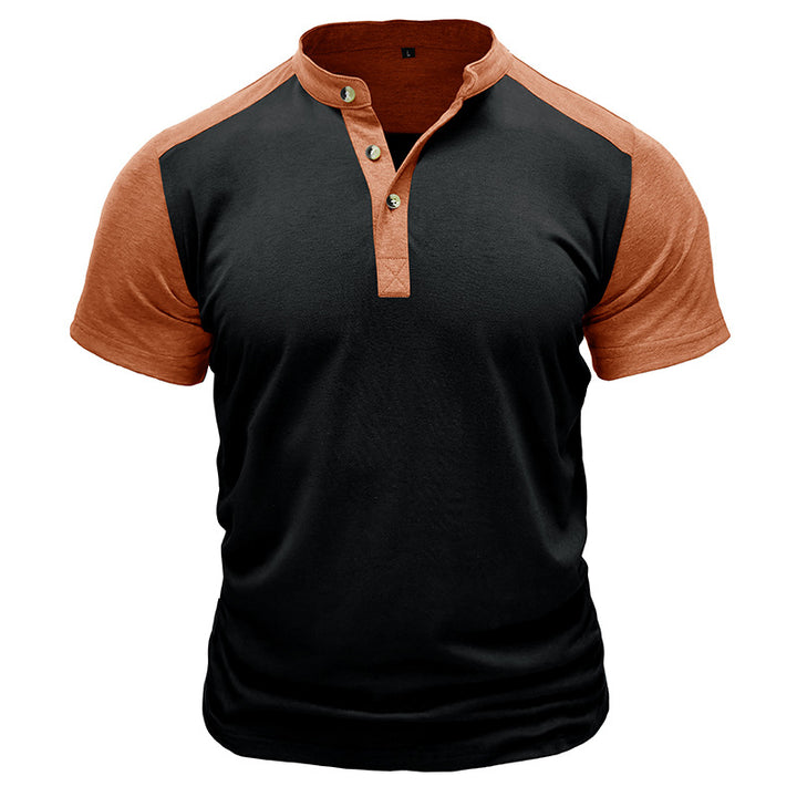 Herren sportliches Kurzarm-Hemd mit modernem Kragen und strukturiertem Design Aliams