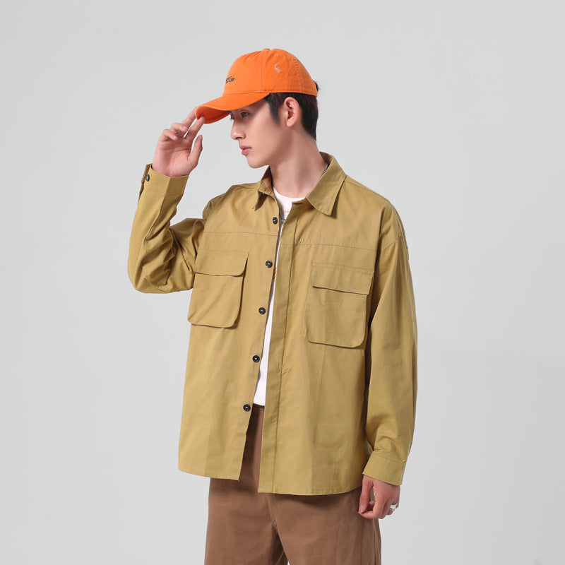 Herren robustes Utility-Hemd mit großen Taschen Aliams