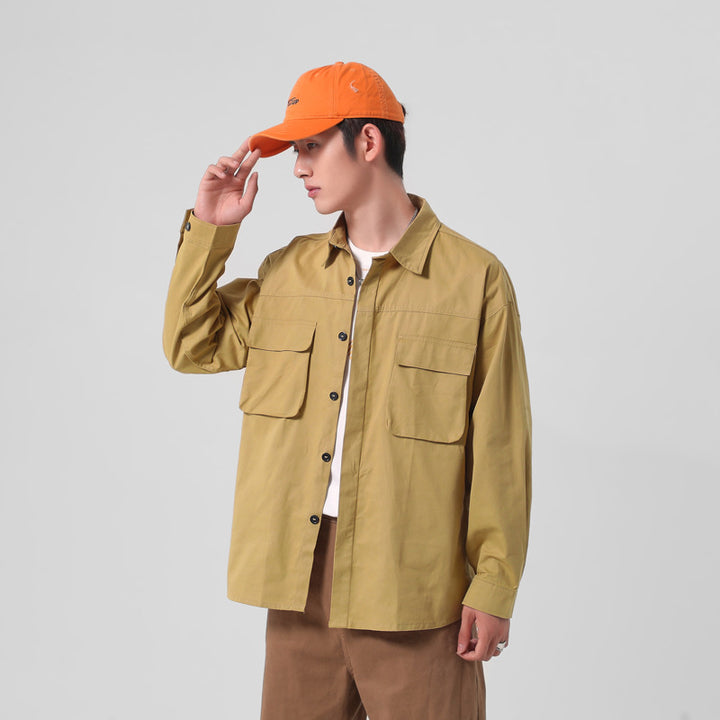 Herren robustes Utility-Hemd mit großen Taschen Aliams