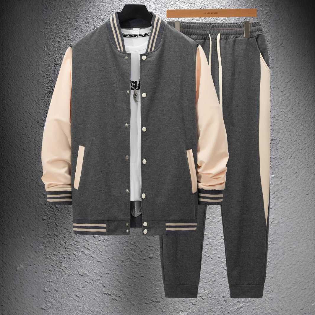Herren sportliches Freizeitanzug-Set mit modischen Kontrastelementen Aliams
