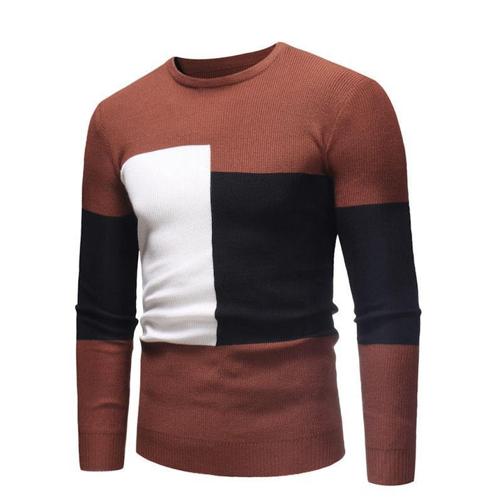 Herren Designer Pullover mit modernem Blockmuster Aliams