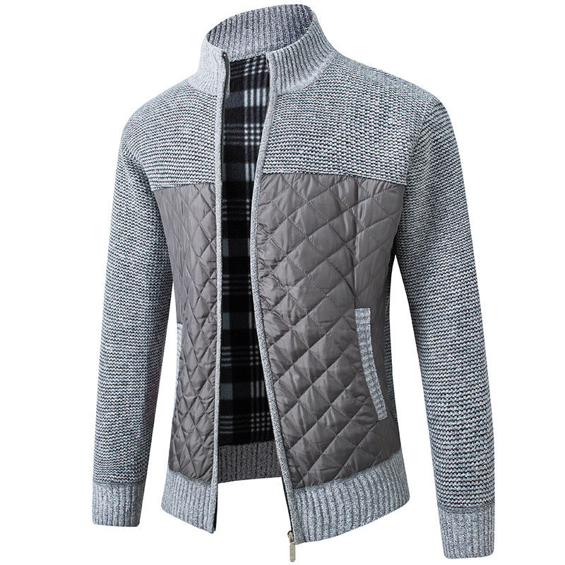 Herren Steppjacke mit Strickdetails und hohem Kragen Aliams