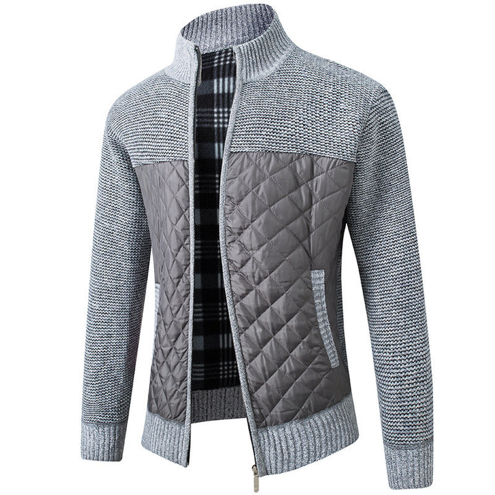 Herren Steppjacke mit Strickdetails und hohem Kragen Aliams