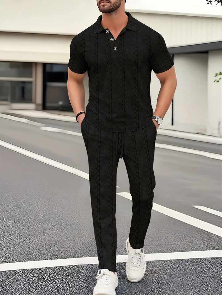 Herren Freizeitanzug mit strukturiertem Oberteil und bequemen Jogginghosen Aliams