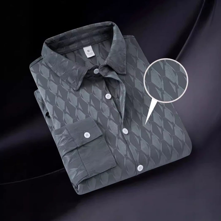 Herren elegantes Hemd mit strukturiertem Muster und hochwertiger Verarbeitung Aliams