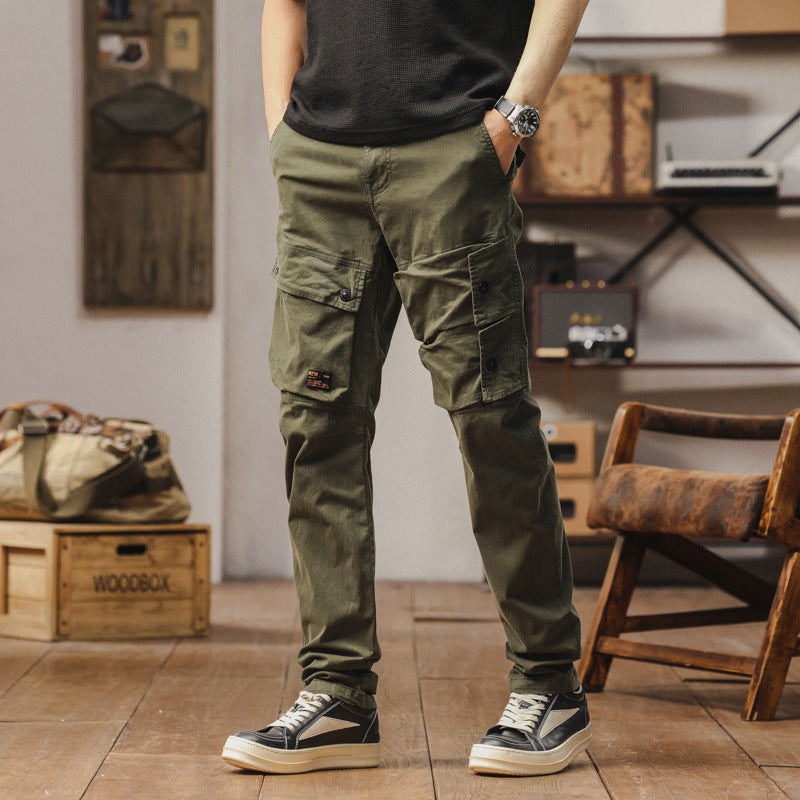Herren robuste Cargo-Hose mit elastischem Bund und multifunktionalen Taschen Aliams