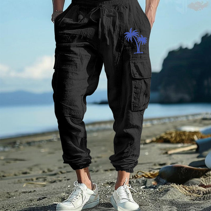Herren Cargohose mit seitlichen Taschen und verstellbarem Bund Aliams