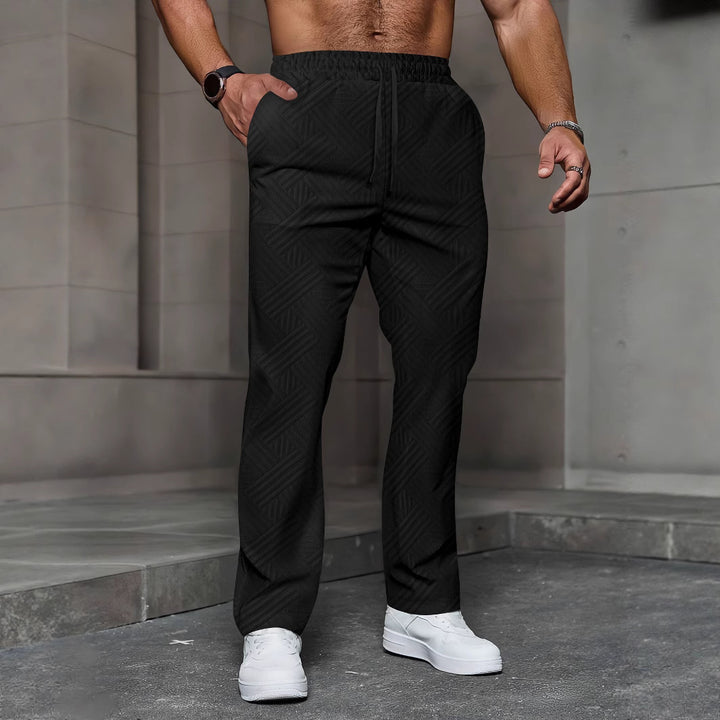 Herren Freizeit Jogginghose mit elastischem Bund und modernen geometrischen Mustern Aliams