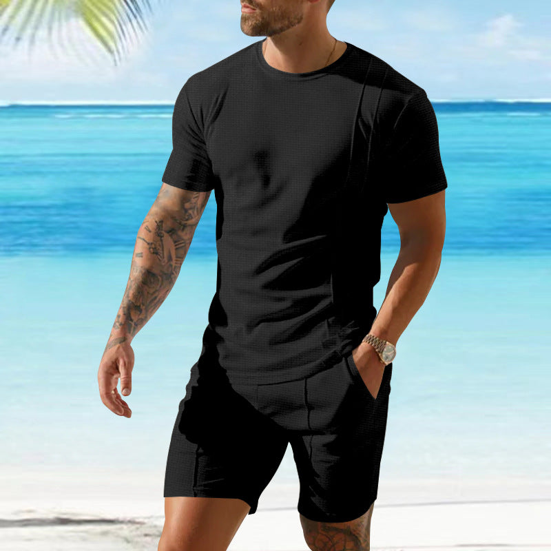 Herren Sportliches Kurzarm-Oberteil und Shorts-Set Aliams