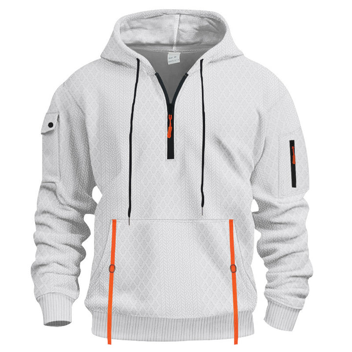 Herren sportlicher Kapuzenpullover mit Struktur und praktischen Taschen Aliams