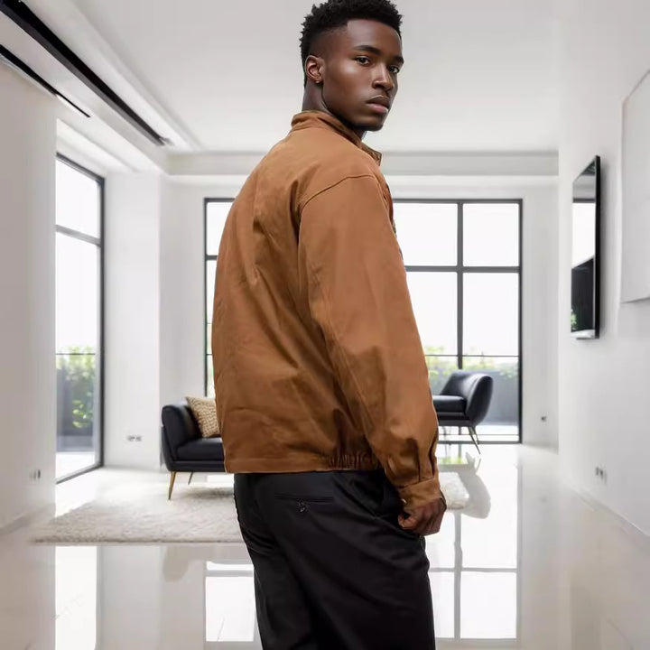 Herren funktionale Outdoor-Jacke mit verstellbarem Kapuzenkragen und praktischen Reißverschlusstaschen Aliams