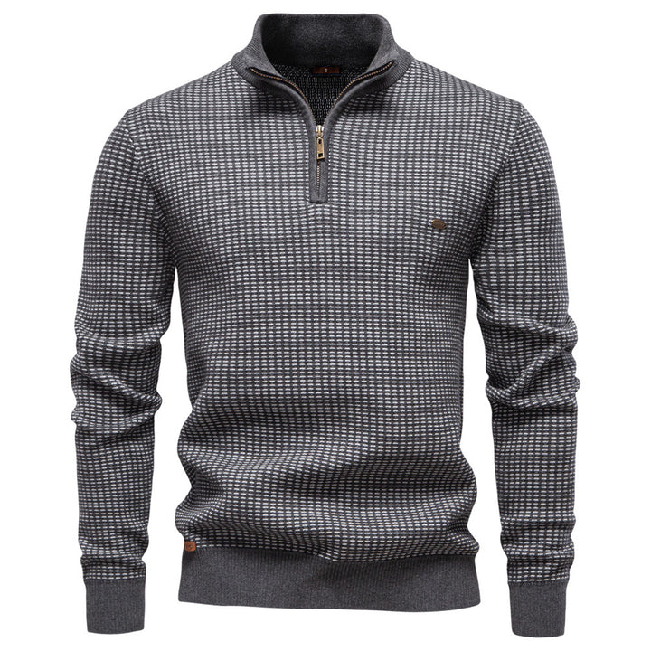 Herren Strickpullover mit modernem Zipper und strukturiertem Design Aliams