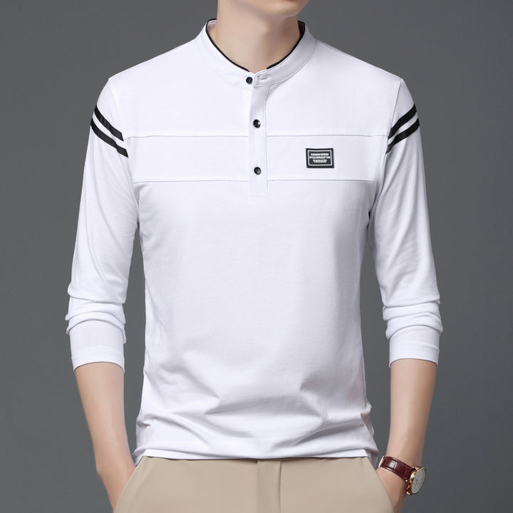 Herren Elegantes Langarm Polohemd mit modernem Kragen Aliams