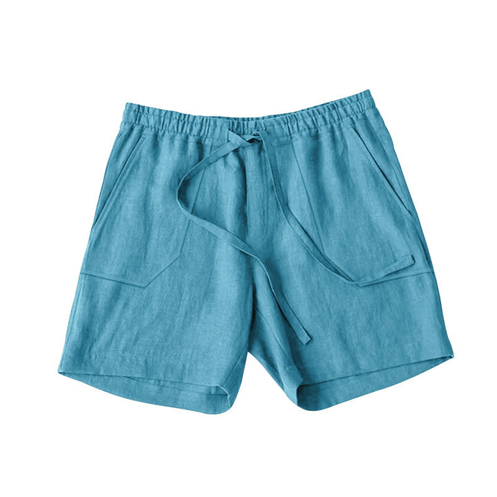 Herren bequeme Leinen-Shorts mit elastischem Bund und praktischen Taschen Aliams