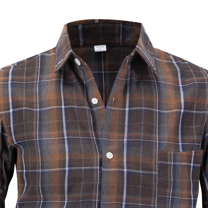 Herren kariertes Langarmhemd mit modernem Schnitt Aliams