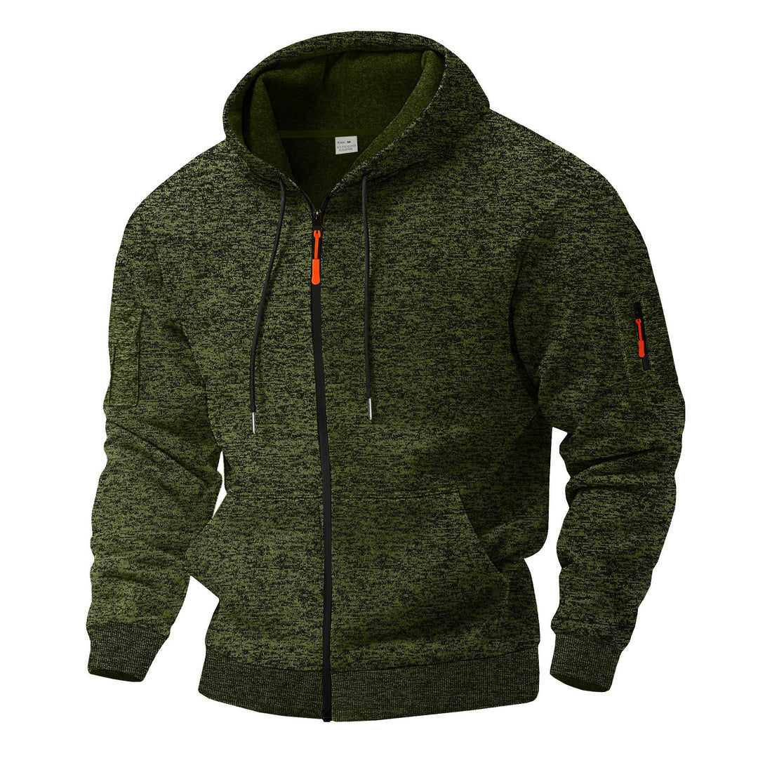Herren sportliche Zip-Hoodie mit funktionalen Taschen Aliams