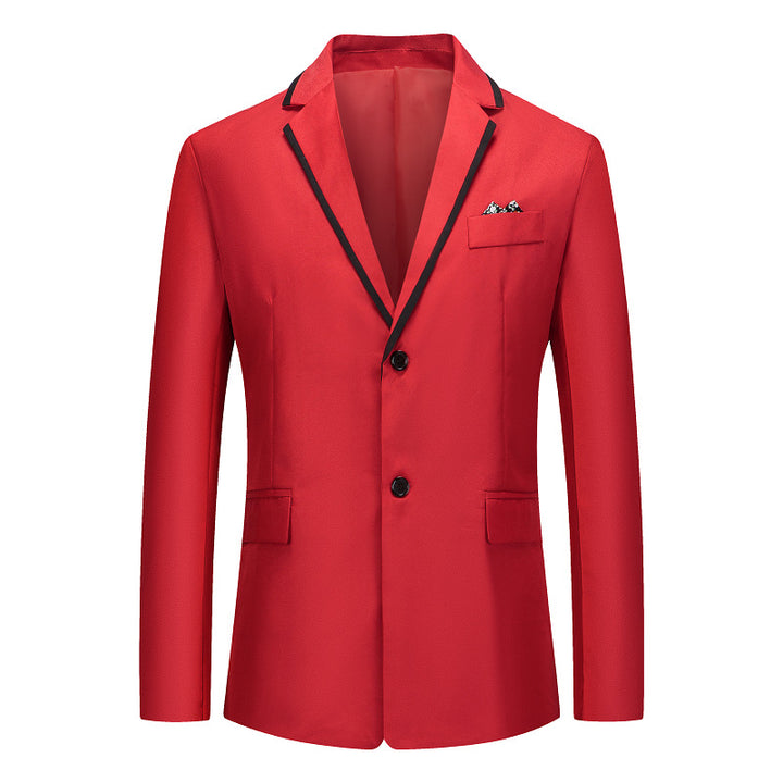 Herren eleganter smoking blazer mit kontrastierenden Details und praktischen Taschen Aliams