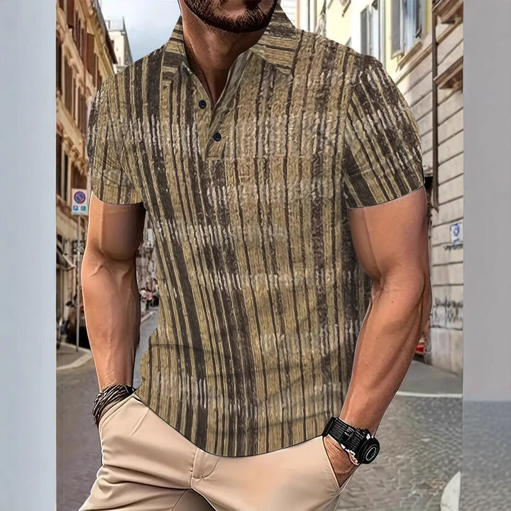 Herren Poloshirt mit strukturiertem Streifenmuster Aliams