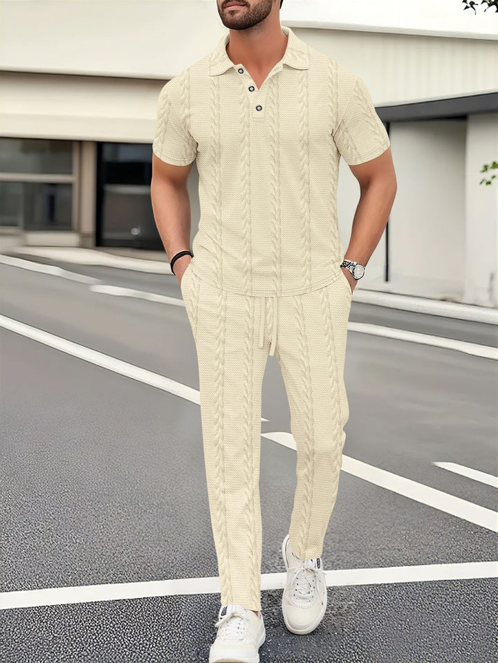 Herren Freizeitanzug mit strukturiertem Oberteil und bequemen Jogginghosen Aliams