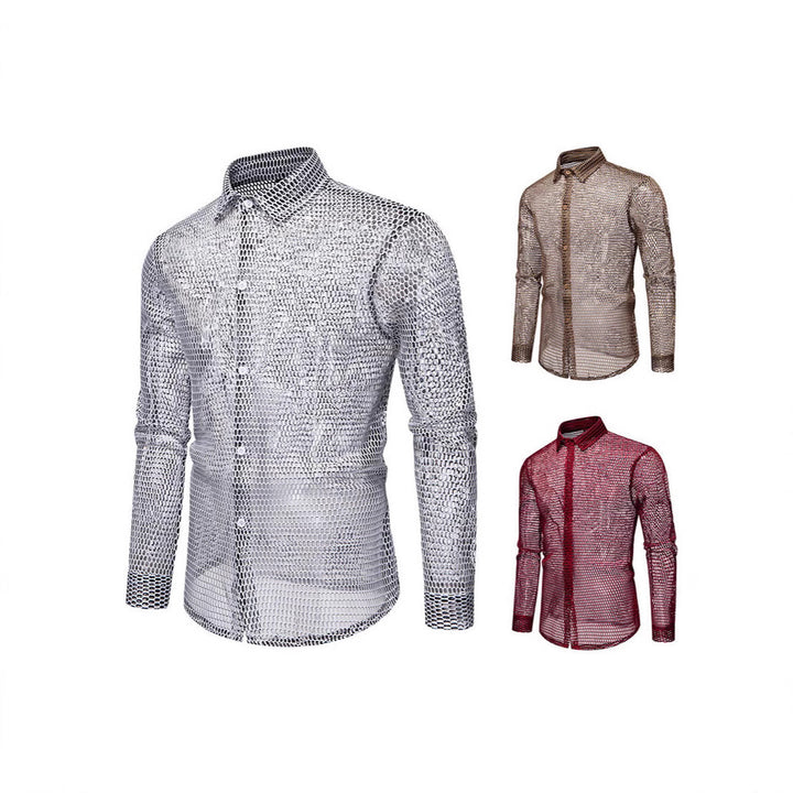 Herren elegante Netzhemd mit exklusivem Design und atmungsaktiven Eigenschaften Aliams