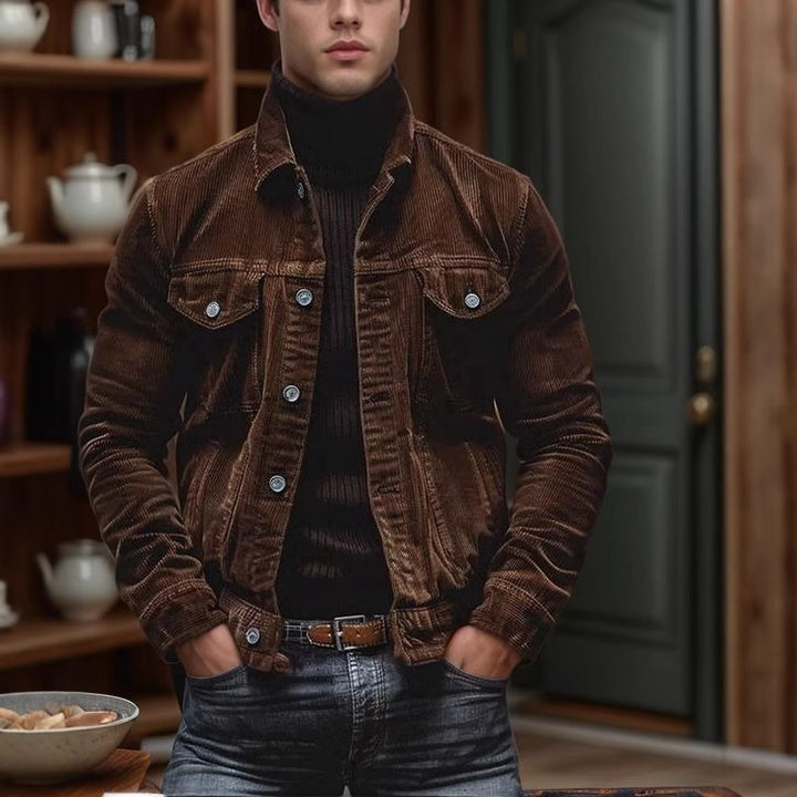 Herren Cordjacke im klassischen Design mit praktischen Brusttaschen und Knopfdetails Aliams
