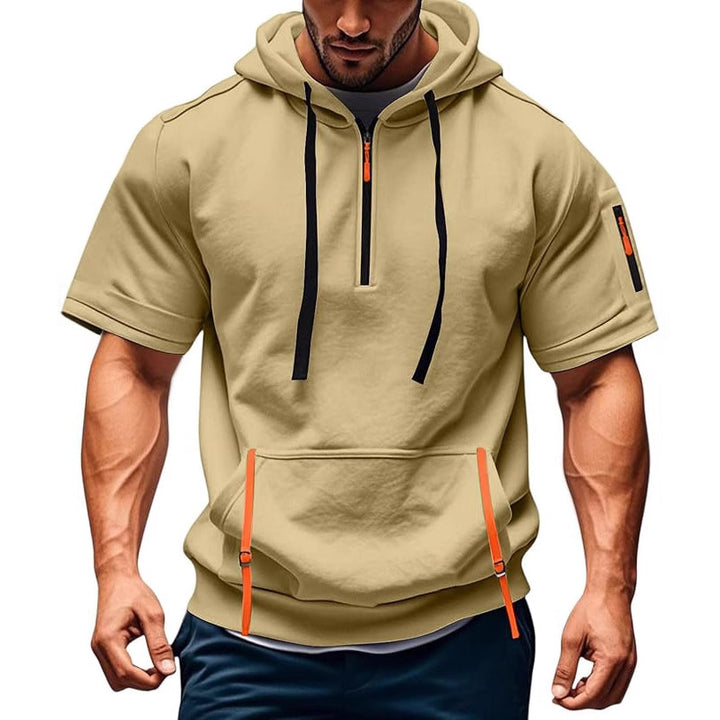Herren Kurzarm-Hoodie mit praktischem Reißverschluss Aliams